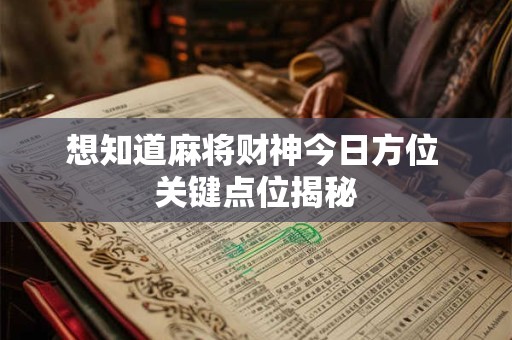 想知道麻将财神今日方位 关键点位揭秘