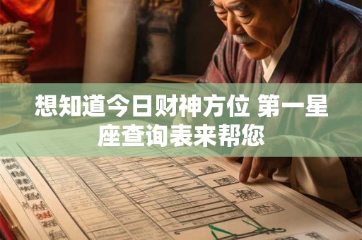 想知道今日财神方位 第一星座查询表来帮您