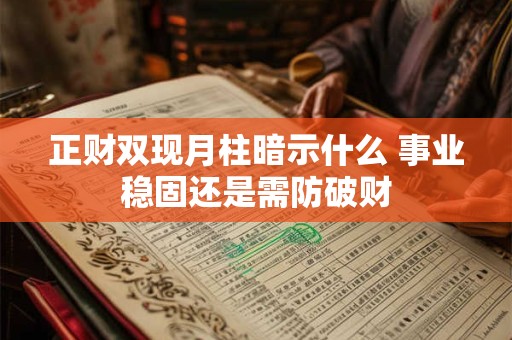 正财双现月柱暗示什么 事业稳固还是需防破财