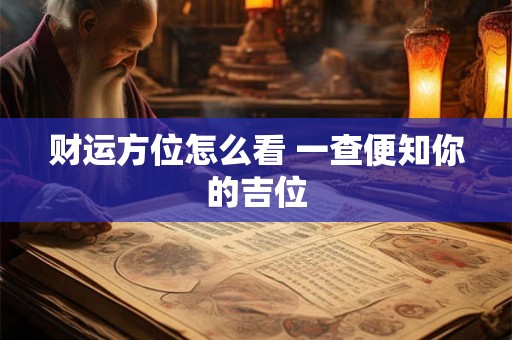 财运方位怎么看 一查便知你的吉位