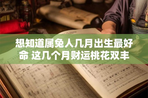 想知道属兔人几月出生最好命 这几个月财运桃花双丰收