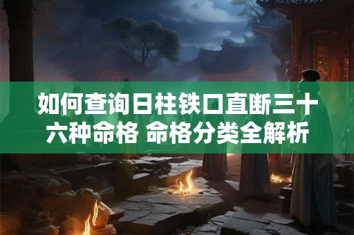 如何查询日柱铁口直断三十六种命格 命格分类全解析
