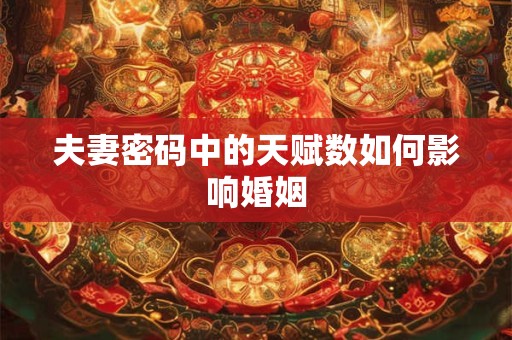 夫妻密码中的天赋数如何影响婚姻