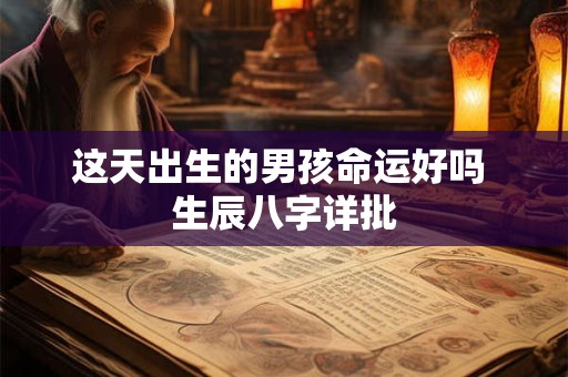 这天出生的男孩命运好吗 生辰八字详批