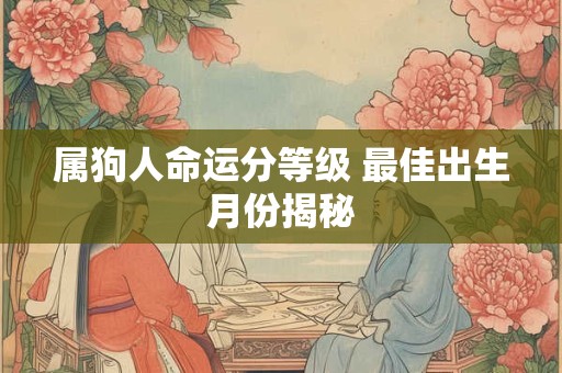 属狗人命运分等级 最佳出生月份揭秘