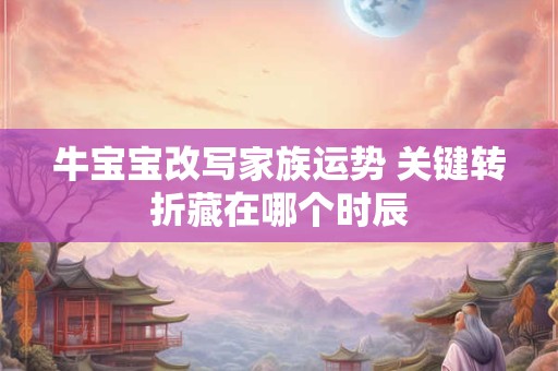 牛宝宝改写家族运势 关键转折藏在哪个时辰