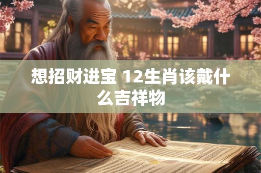 想招财进宝 12生肖该戴什么吉祥物