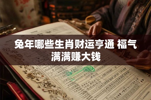 兔年哪些生肖财运亨通 福气满满赚大钱