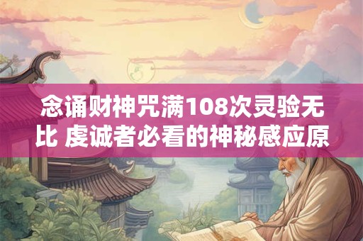念诵财神咒满108次灵验无比 虔诚者必看的神秘感应原则