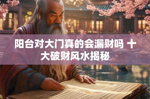 阳台对大门真的会漏财吗 十大破财风水揭秘