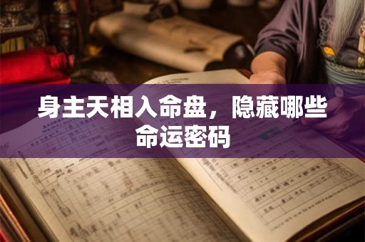 身主天相入命盘，隐藏哪些命运密码