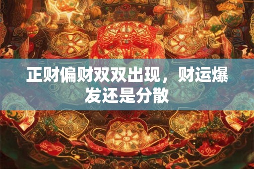 正财偏财双双出现，财运爆发还是分散