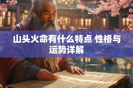 山头火命有什么特点 性格与运势详解