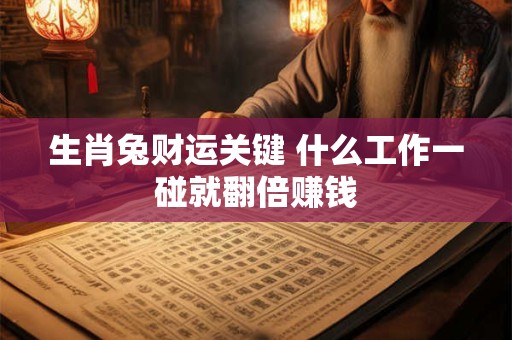 生肖兔财运关键 什么工作一碰就翻倍赚钱