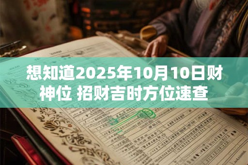 想知道2025年10月10日财神位 招财吉时方位速查