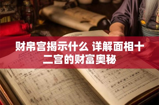 财帛宫揭示什么 详解面相十二宫的财富奥秘
