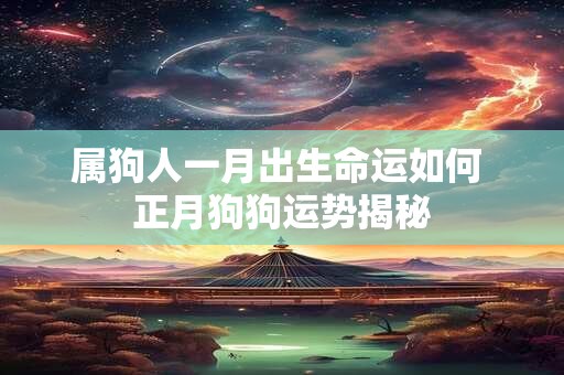 属狗人一月出生命运如何 正月狗狗运势揭秘