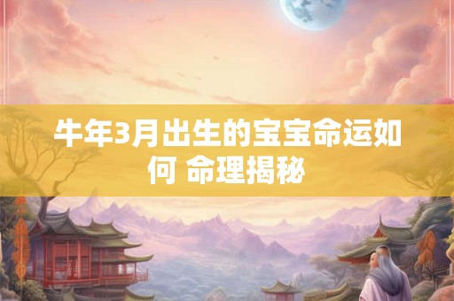 牛年3月出生的宝宝命运如何 命理揭秘
