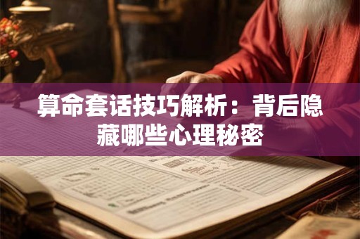 算命套话技巧解析：背后隐藏哪些心理秘密