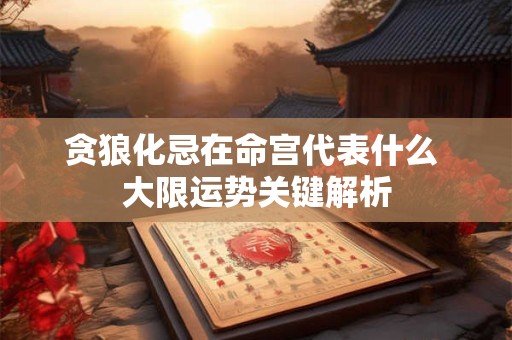 贪狼化忌在命宫代表什么 大限运势关键解析