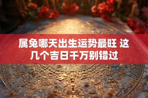 属兔哪天出生运势最旺 这几个吉日千万别错过
