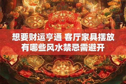 想要财运亨通 客厅家具摆放有哪些风水禁忌需避开