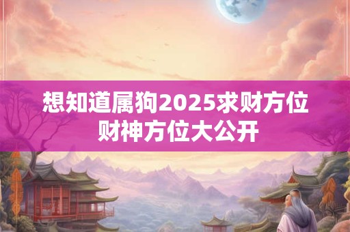 想知道属狗2025求财方位 财神方位大公开