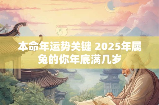 本命年运势关键 2025年属兔的你年底满几岁