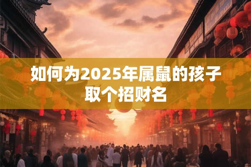 如何为2025年属鼠的孩子取个招财名