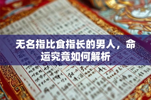 无名指比食指长的男人，命运究竟如何解析