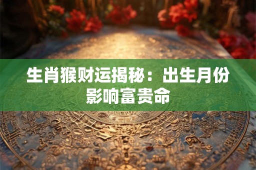 生肖猴财运揭秘：出生月份影响富贵命
