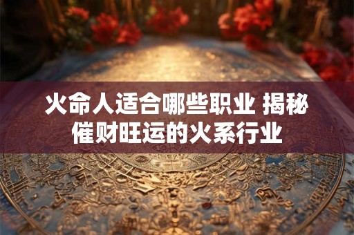 火命人适合哪些职业 揭秘催财旺运的火系行业