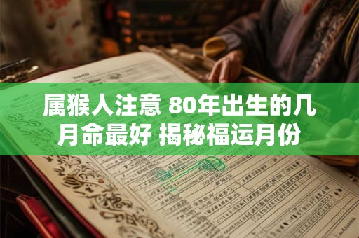 属猴人注意 80年出生的几月命最好 揭秘福运月份