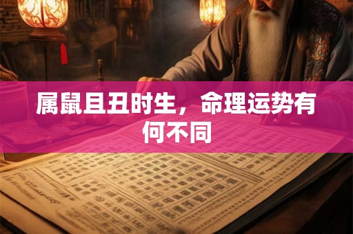 属鼠且丑时生，命理运势有何不同