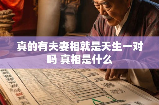 真的有夫妻相就是天生一对吗 真相是什么