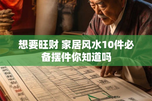 想要旺财 家居风水10件必备摆件你知道吗