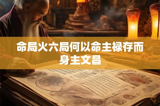 命局火六局何以命主禄存而身主文昌