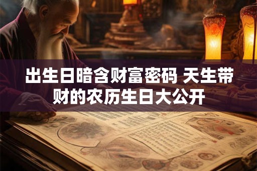 出生日暗含财富密码 天生带财的农历生日大公开