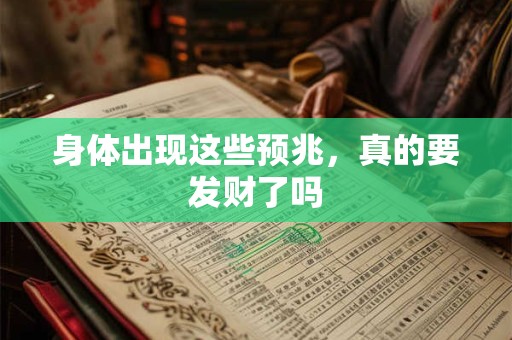 身体出现这些预兆，真的要发财了吗