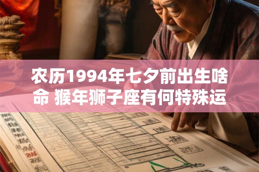 农历1994年七夕前出生啥命 猴年狮子座有何特殊运势