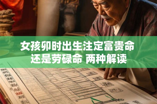 女孩卯时出生注定富贵命 还是劳碌命 两种解读