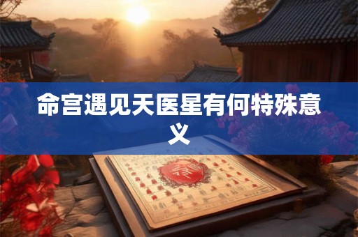 命宫遇见天医星有何特殊意义