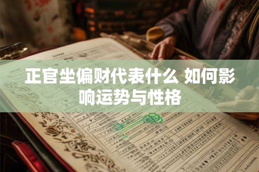 正官坐偏财代表什么 如何影响运势与性格