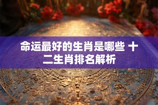 命运最好的生肖是哪些 十二生肖排名解析