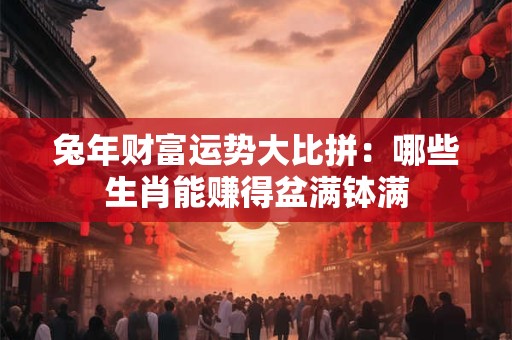 兔年财富运势大比拼：哪些生肖能赚得盆满钵满