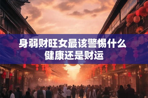 身弱财旺女最该警惕什么 健康还是财运