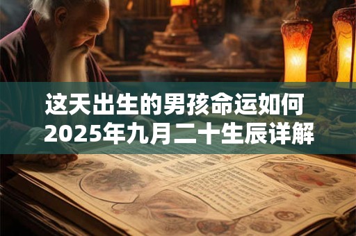 这天出生的男孩命运如何 2025年九月二十生辰详解