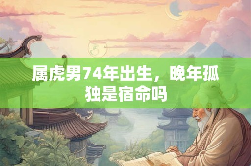 属虎男74年出生，晚年孤独是宿命吗
