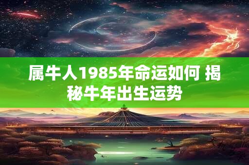 属牛人1985年命运如何 揭秘牛年出生运势