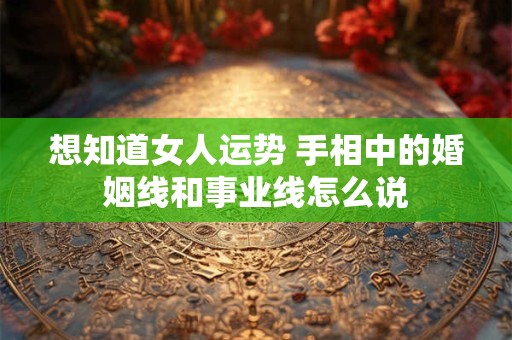 想知道女人运势 手相中的婚姻线和事业线怎么说